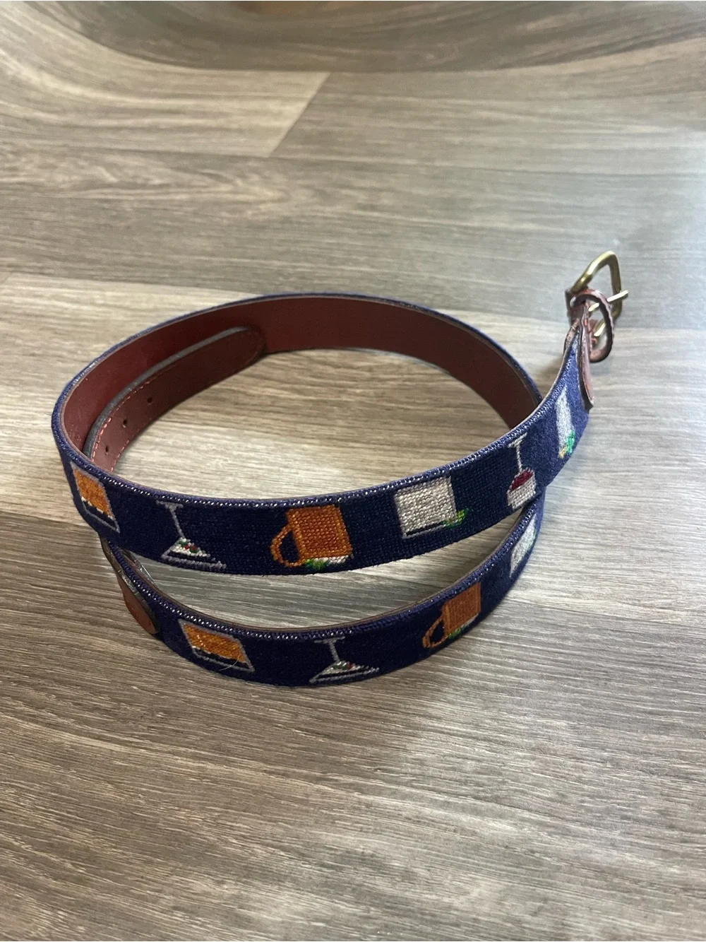 Smathers and Branson Gentleman’s Drinks Needlepoint Belt